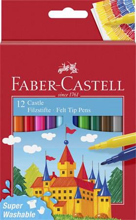 Filctoll készlet, FABER-CASTELL, 12 különböző szín