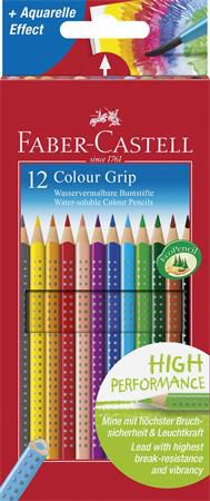 ”Színes ceruza készlet, háromszögletű, FABER-CASTELL ””Grip 2001””, 12 különböző szín”